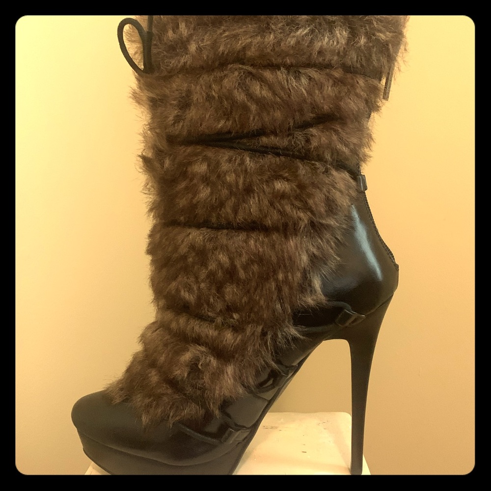 Faux Fur calf boots